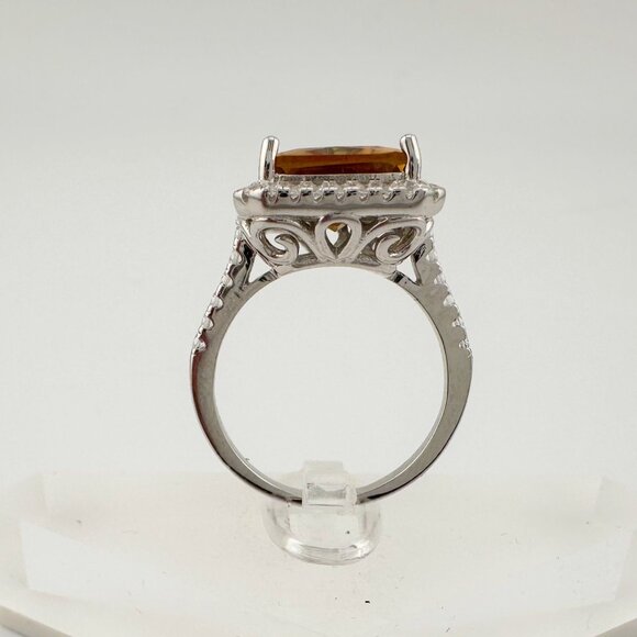 Elegant Emerald Cut Lab Created Sultanite Ring - Beautiful Detailing!  Size 6 - Picture 8 of 16